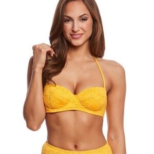 KATE SPADE NWT‎ Yellow Saffron Halter Bikini Top Size Small